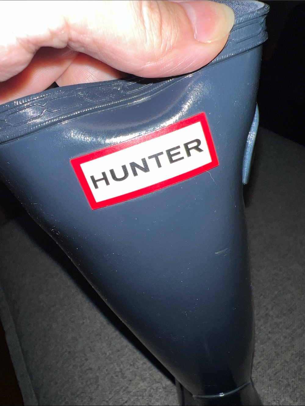 Hunter Tall Rain Boots in Navy with Red Logo Trim NWOT 7 - Picture 4 of 13